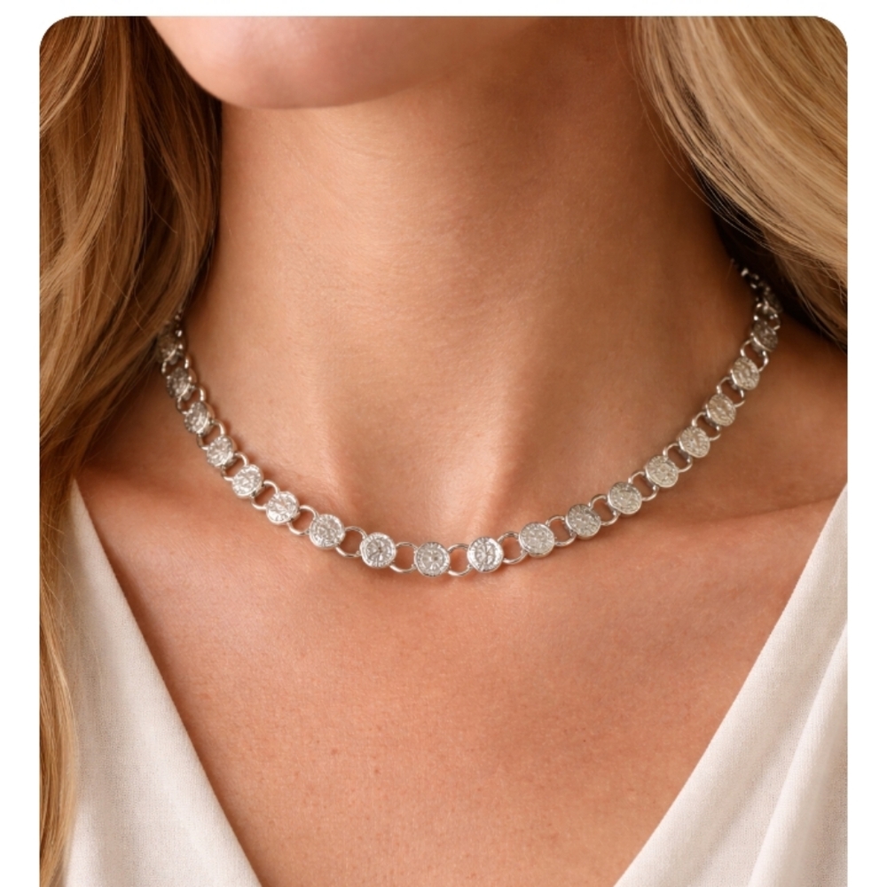 Sarah Coventry Vintage Silver Tone Link Choker Necklace 1959 Young & Gay